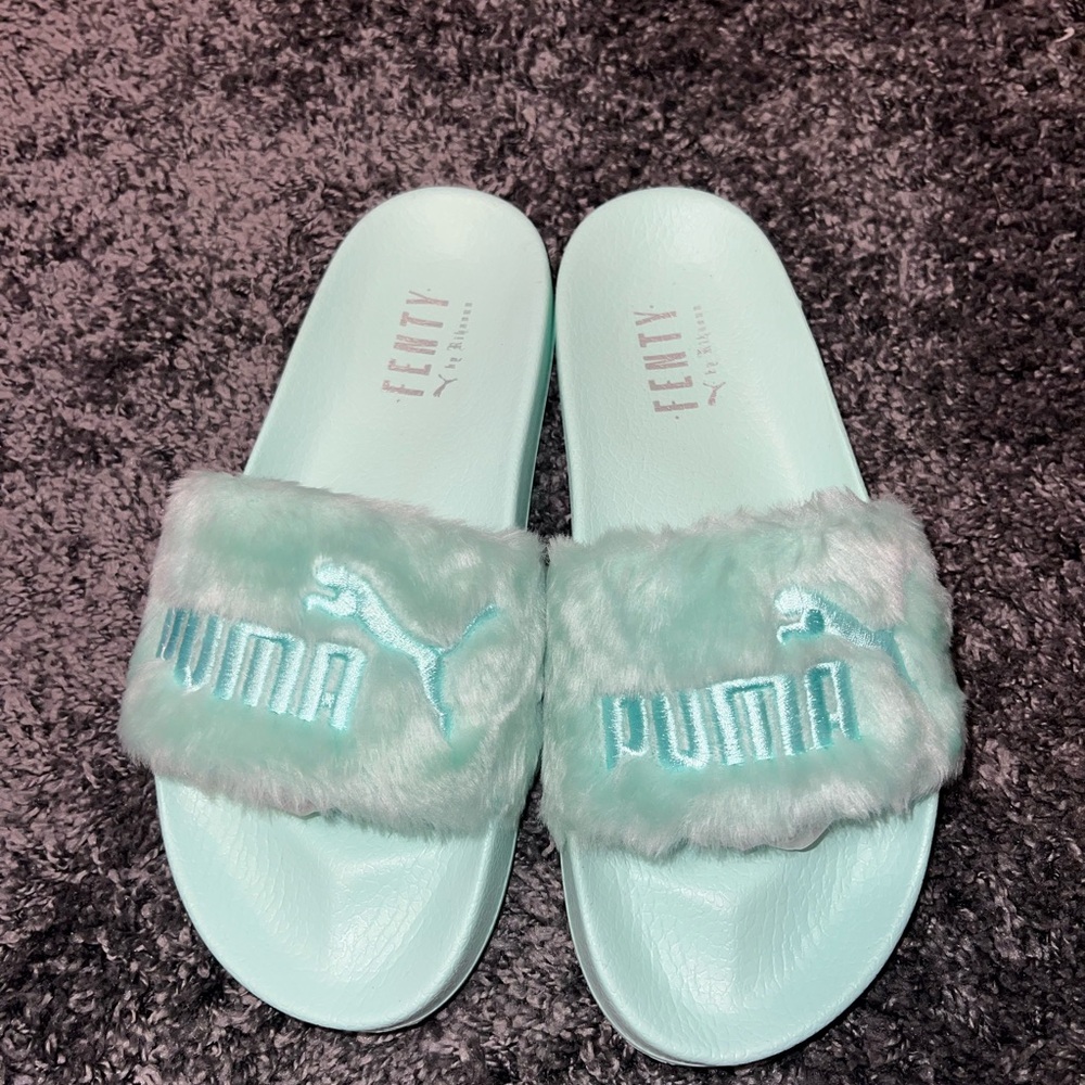 Puma x Rihanna Fenty Fur Slides - Mint